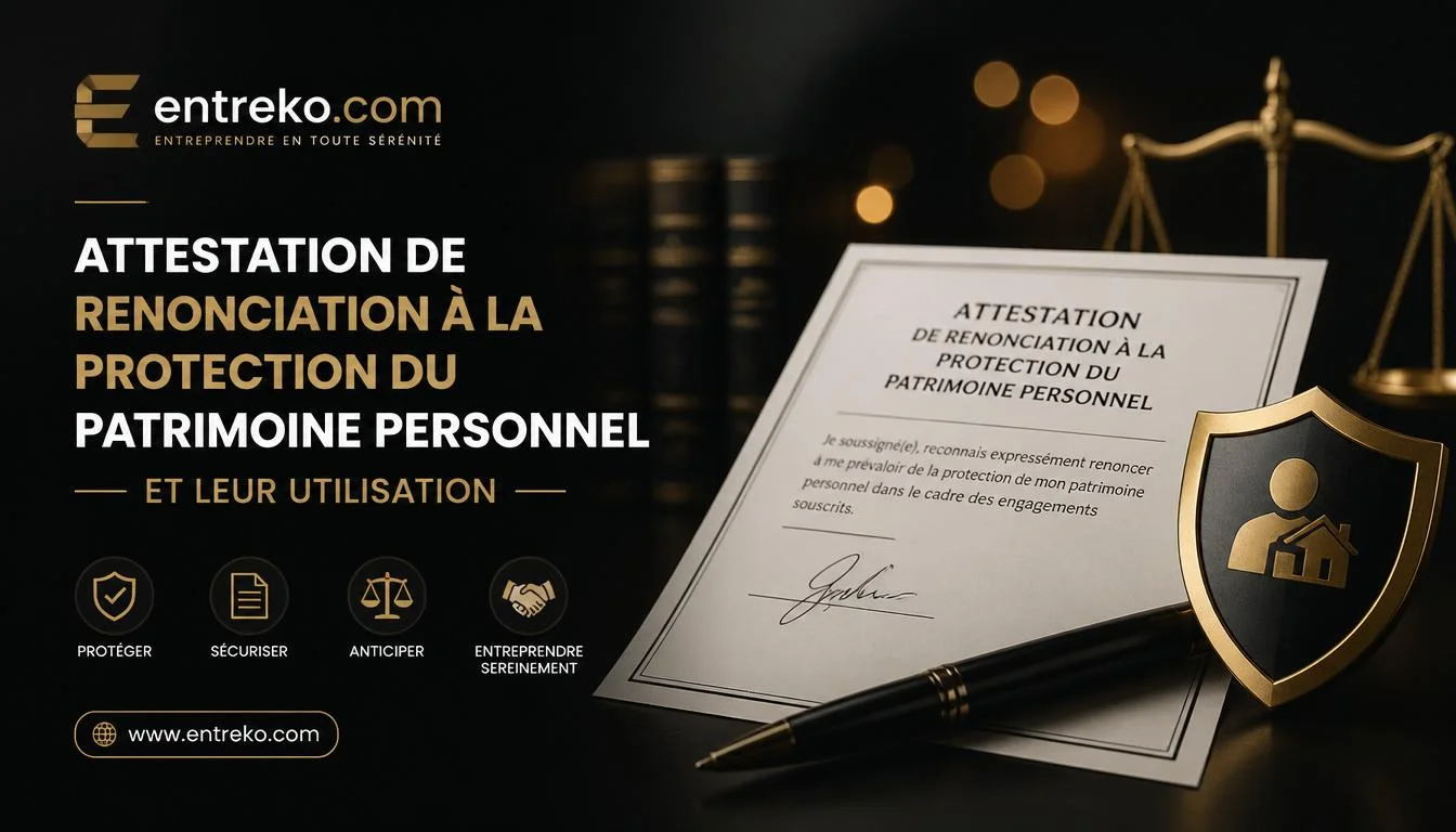 Attestation de renonciation à la protection du patrimoine personnel